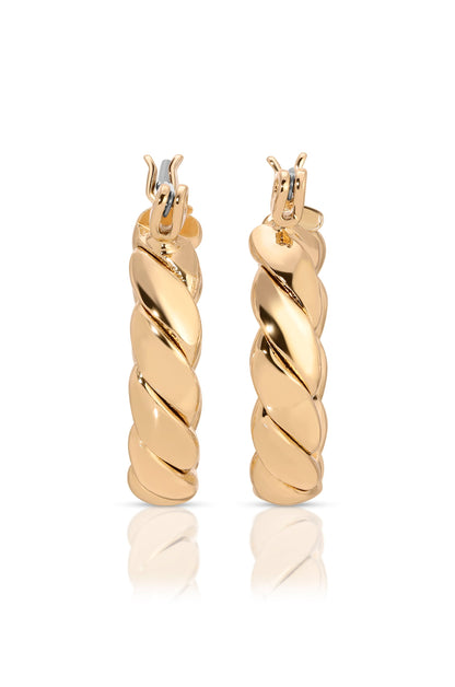 Textured Mini Hoops - 18k Gold Plated | Ettika
