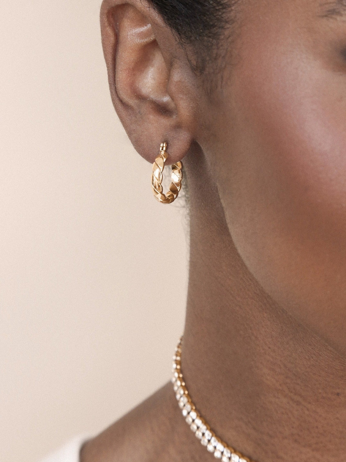Textured Mini Hoops - 18k Gold Plated | Ettika