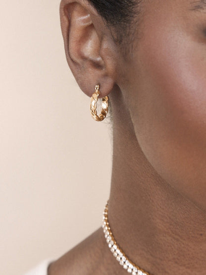 Textured Mini Hoops - 18k Gold Plated | Ettika