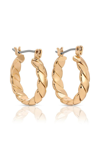 Textured Mini Hoops - 18k Gold Plated | Ettika