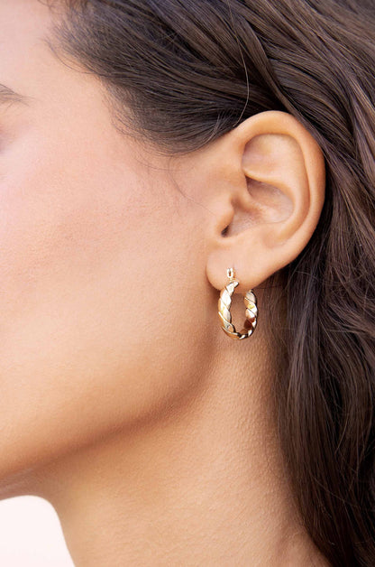 Textured Mini Hoops - 18k Gold Plated | Ettika
