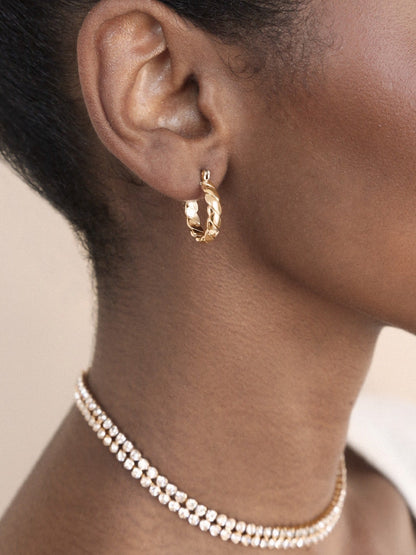 Textured Mini Hoops - 18k Gold Plated | Ettika