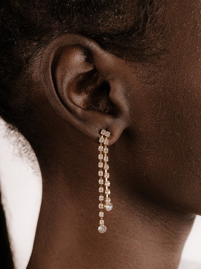 Crystal Sun Shower Dangle Earrings - Clear Crystals | Ettika