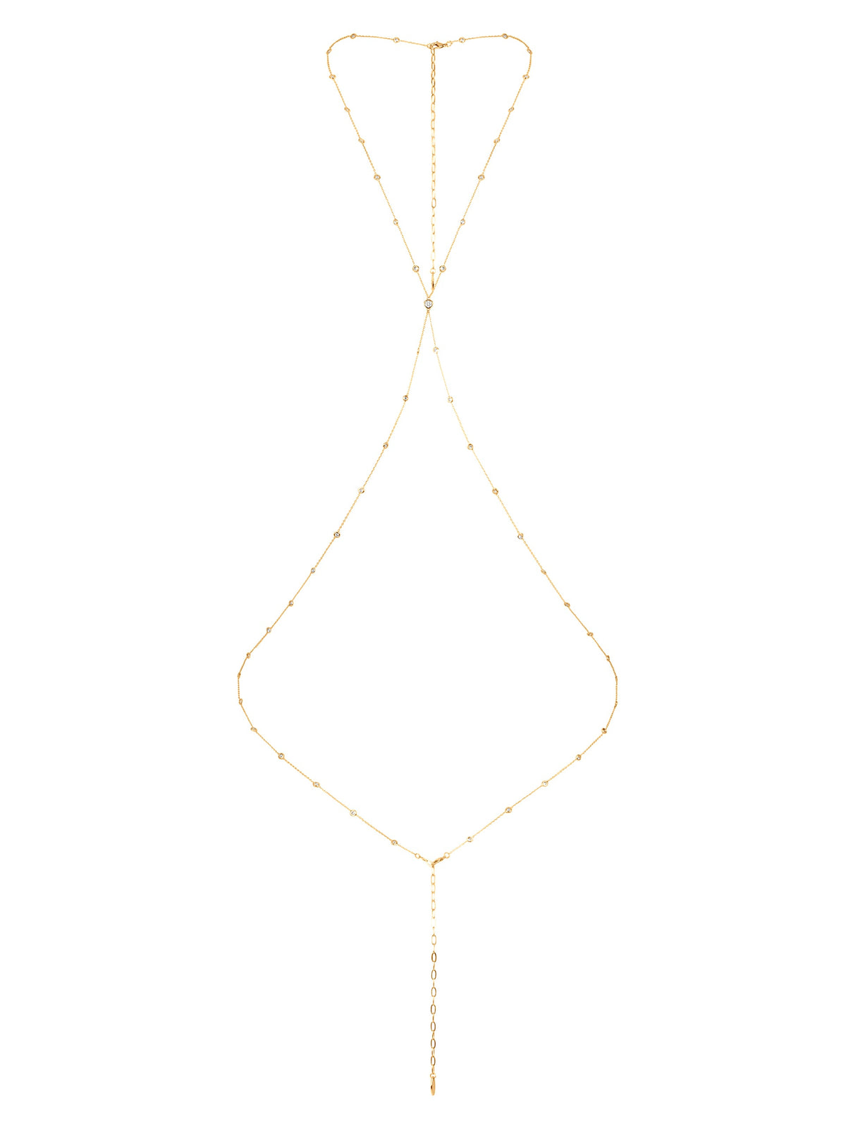 Simple Crystal X Body Chain - Gold Tone | Ettika