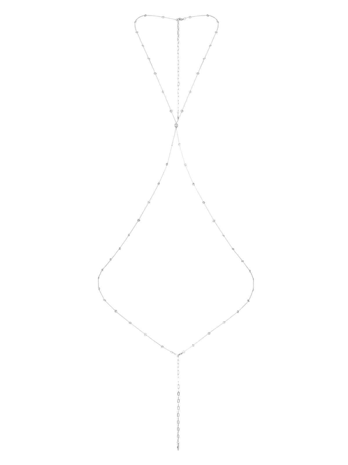 Simple Crystal X Body Chain - Gold Tone | Ettika