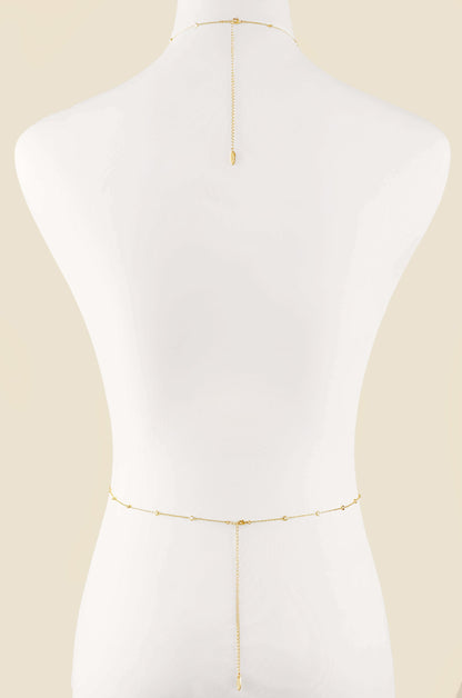 Simple Crystal X Body Chain - Gold Tone | Ettika