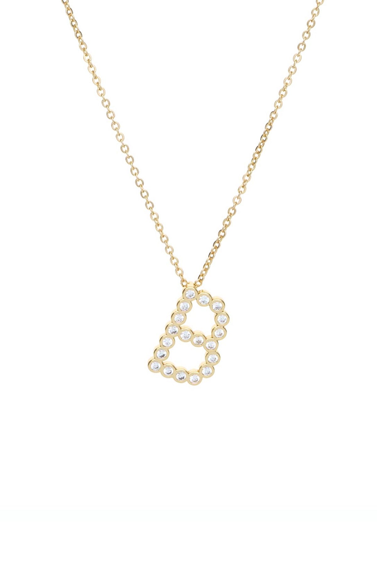 Simple Crystal Initial Necklace - B | Ettika