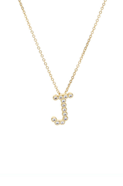 Simple Crystal Initial Necklace - B | Ettika