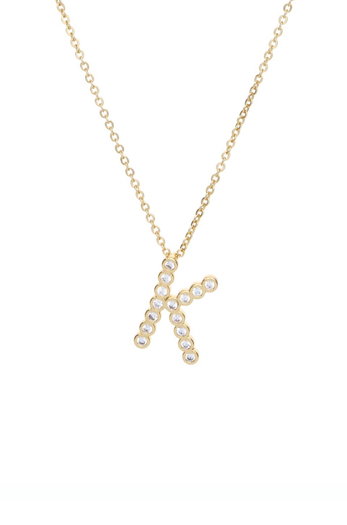 Simple Crystal Initial Necklace - B | Ettika