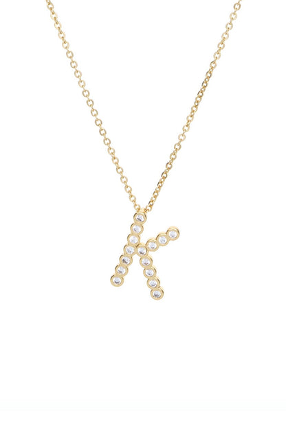 Simple Crystal Initial Necklace - B | Ettika