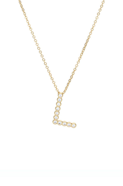 Simple Crystal Initial Necklace - B | Ettika