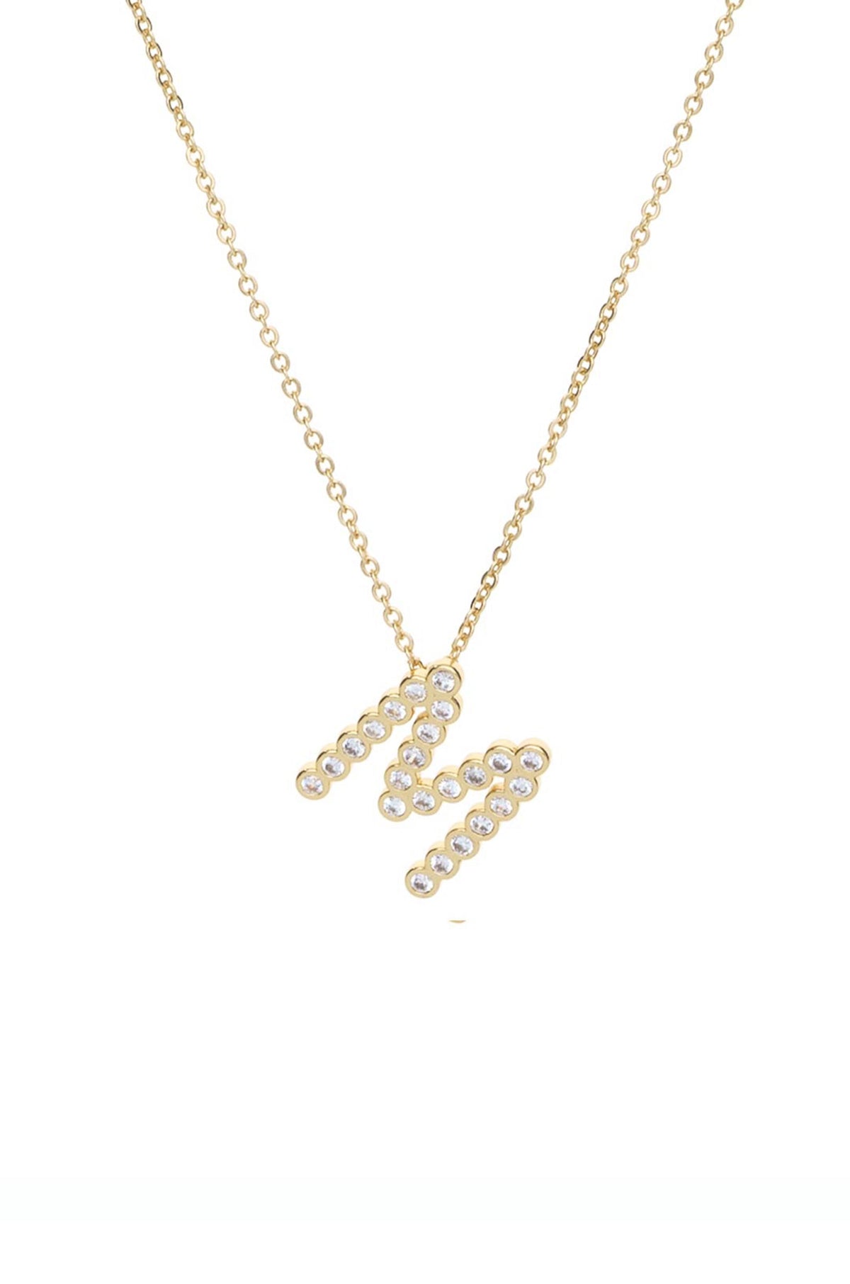 Simple Crystal Initial Necklace - B | Ettika