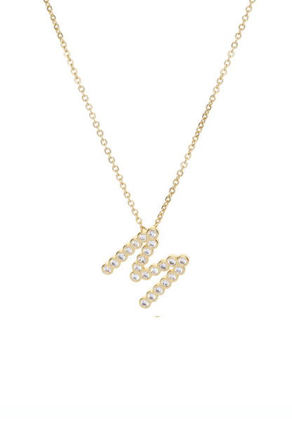 Simple Crystal Initial Necklace - B | Ettika