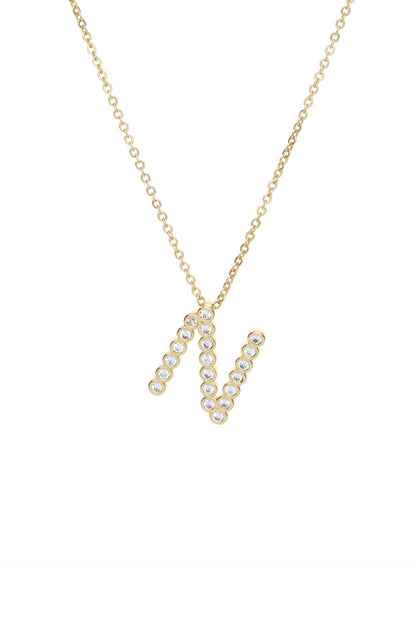 Simple Crystal Initial Necklace - B | Ettika