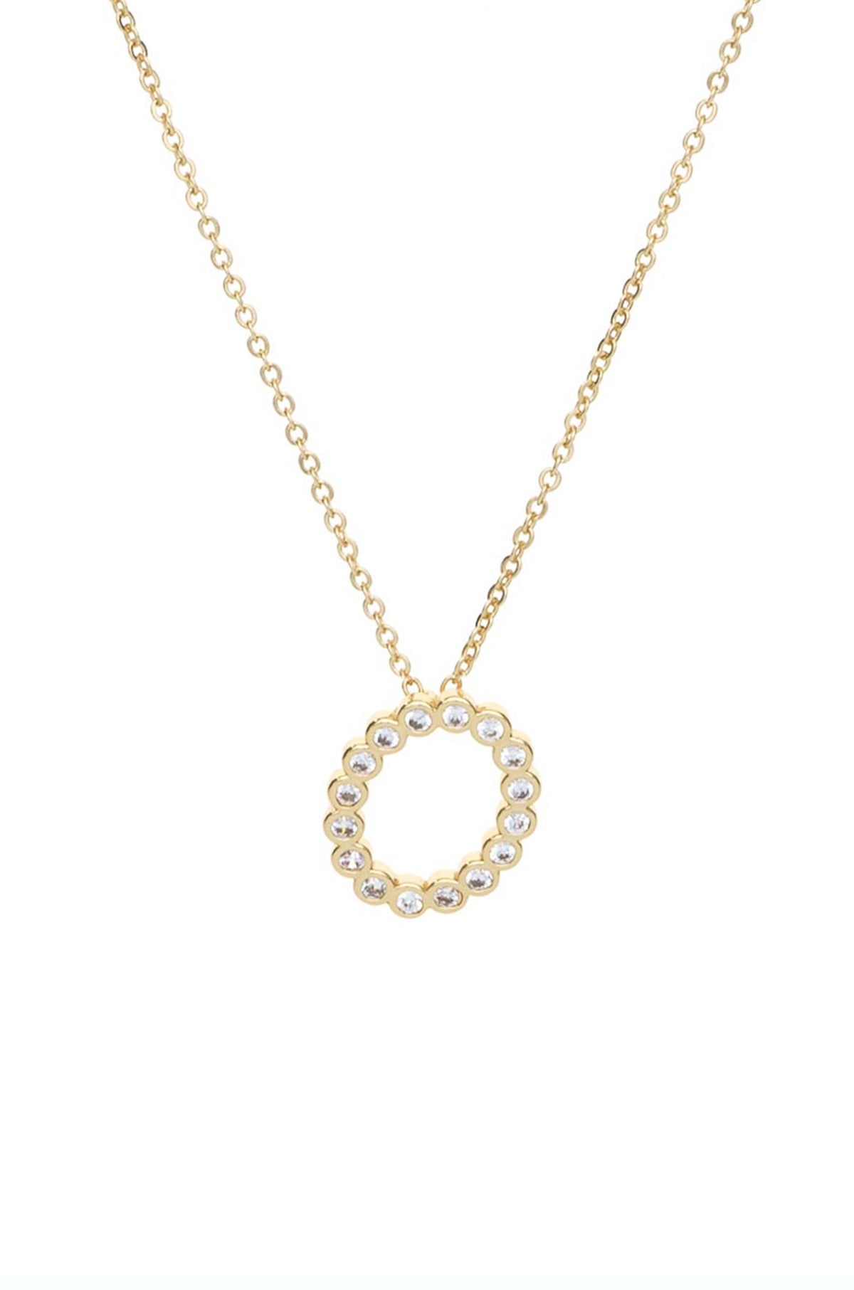 Simple Crystal Initial Necklace - B | Ettika