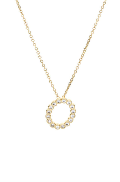 Simple Crystal Initial Necklace - B | Ettika