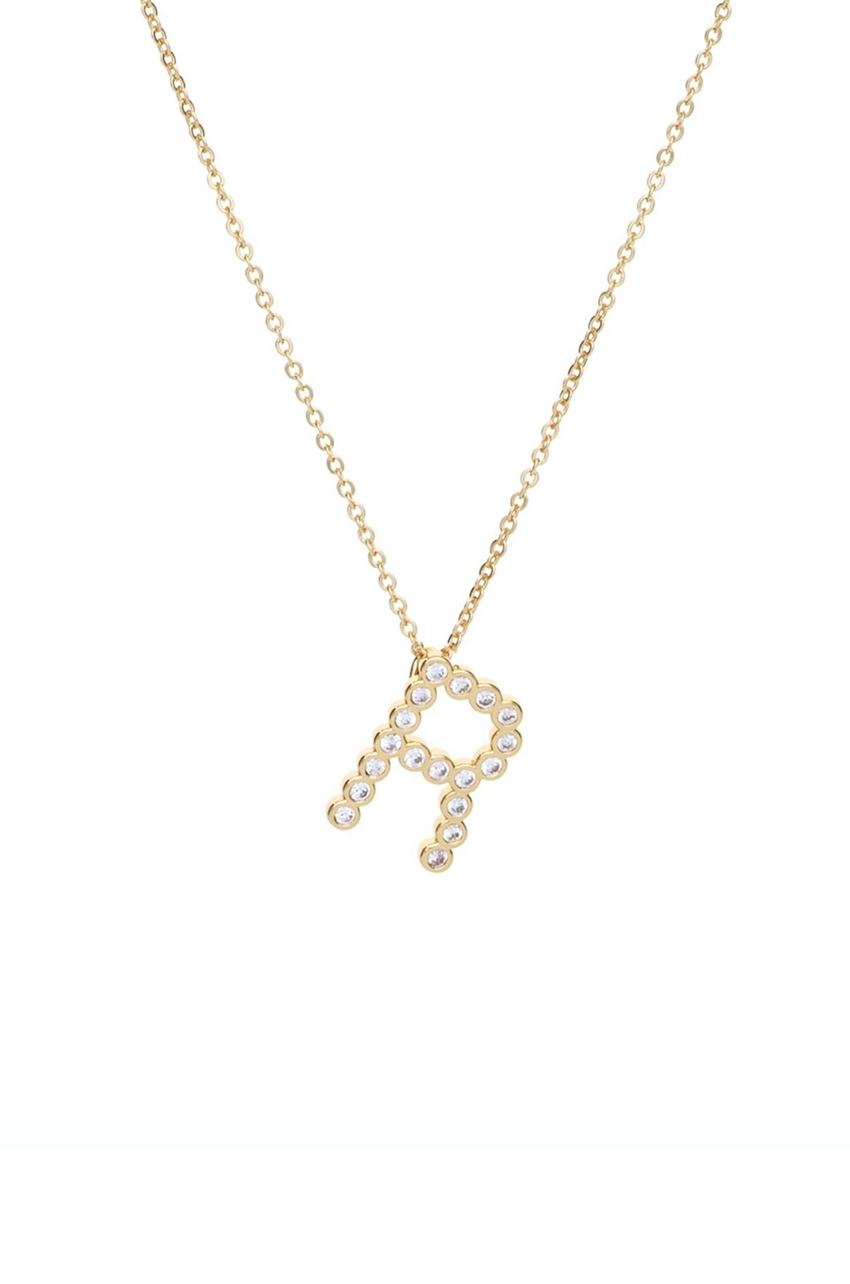 Simple Crystal Initial Necklace - B | Ettika