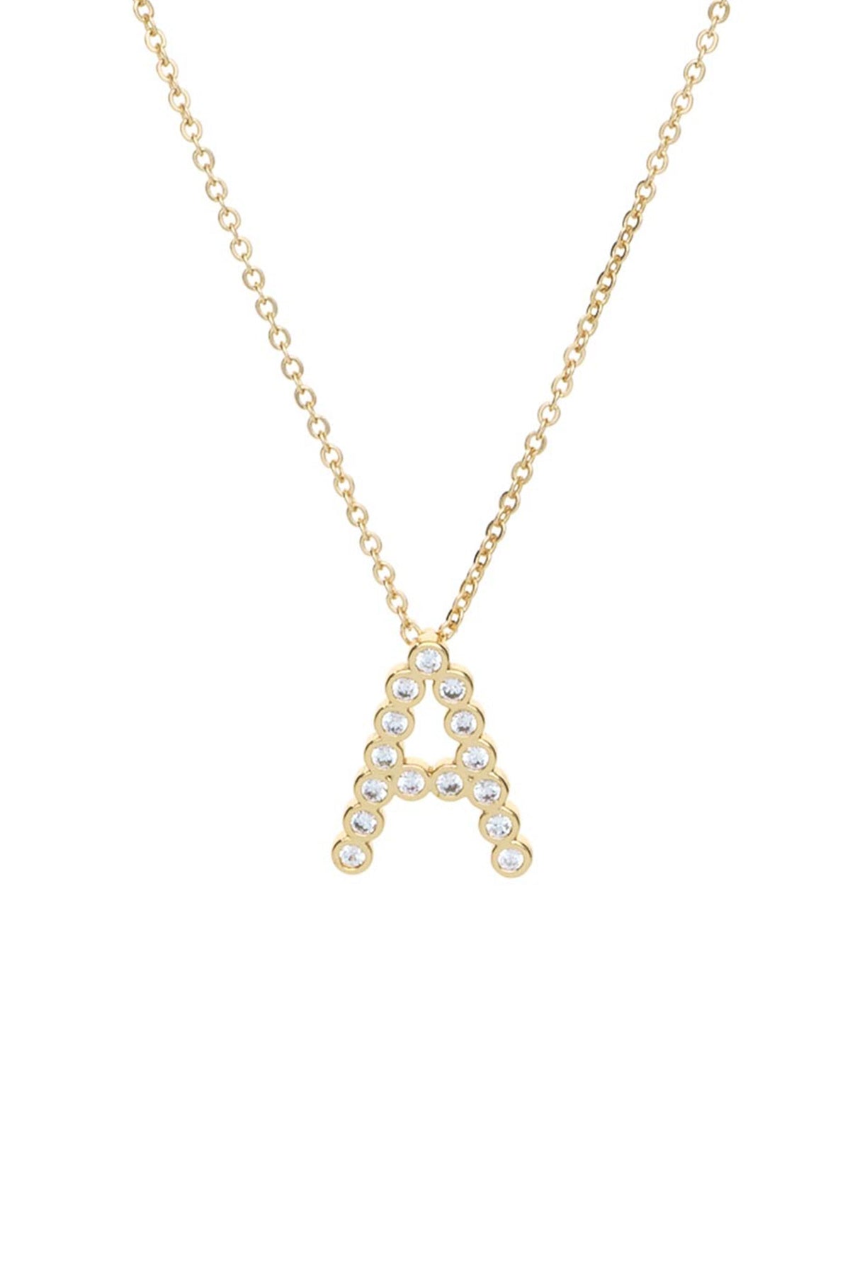 Simple Crystal Initial Necklace - B | Ettika