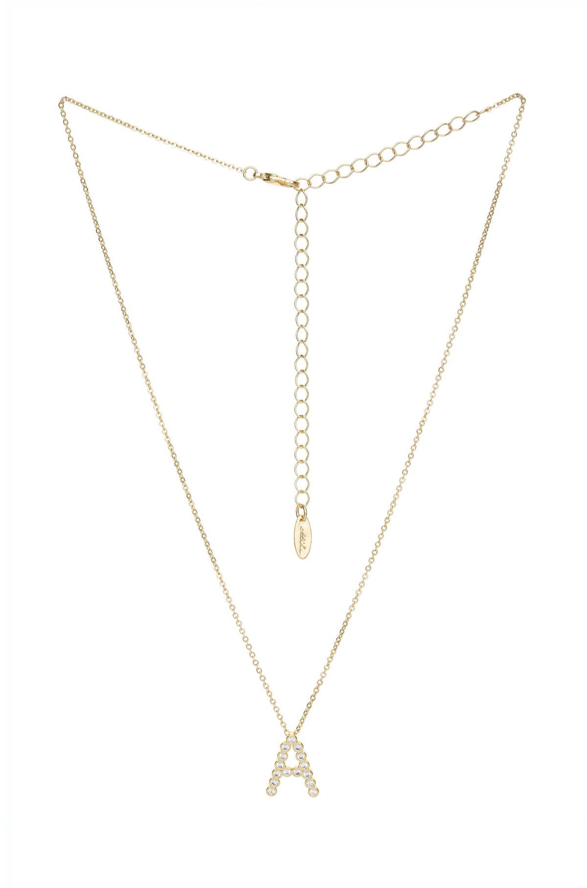 Simple Crystal Initial Necklace - B | Ettika