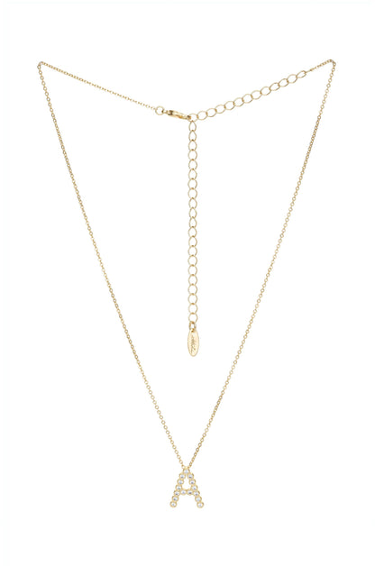 Simple Crystal Initial Necklace - B | Ettika