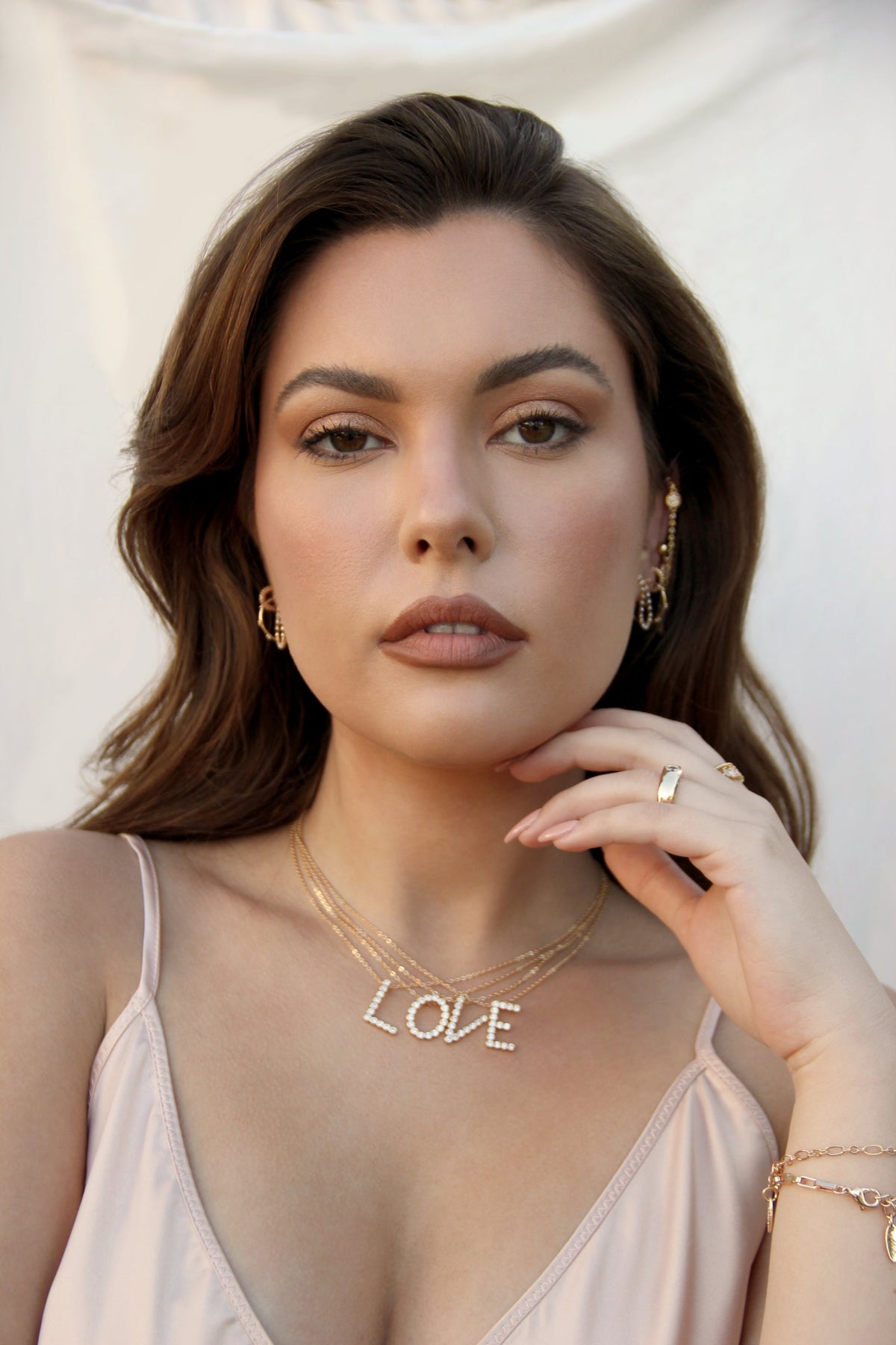 Simple Crystal Initial Necklace - B | Ettika
