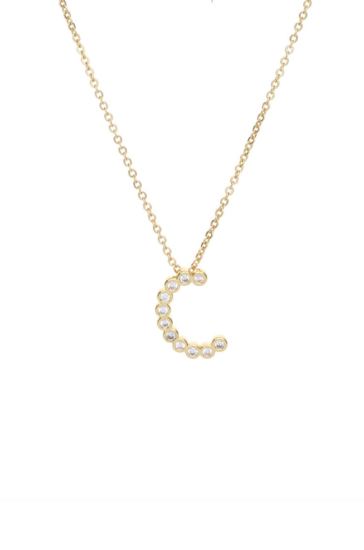 Simple Crystal Initial Necklace - B | Ettika