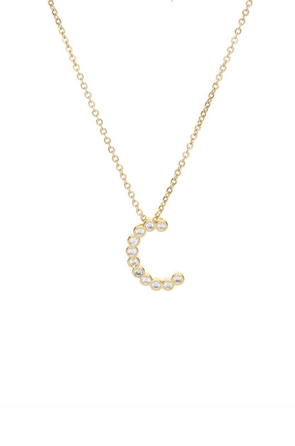 Simple Crystal Initial Necklace - B | Ettika
