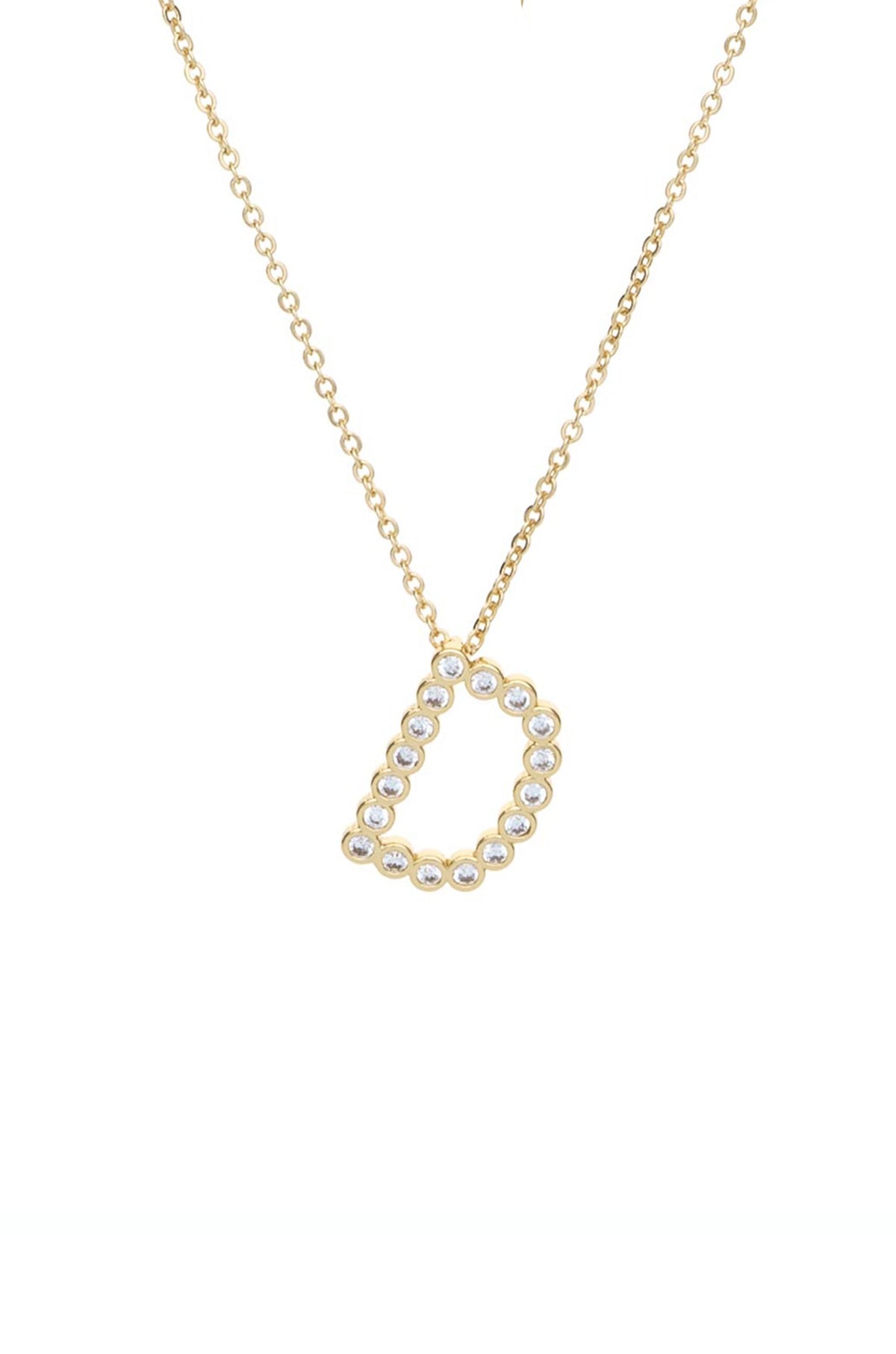 Simple Crystal Initial Necklace - B | Ettika
