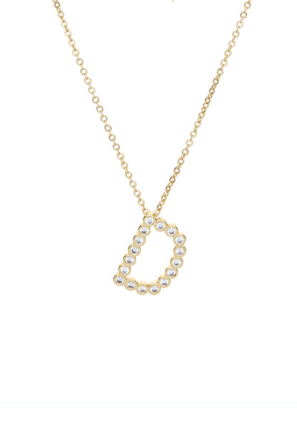 Simple Crystal Initial Necklace - B | Ettika