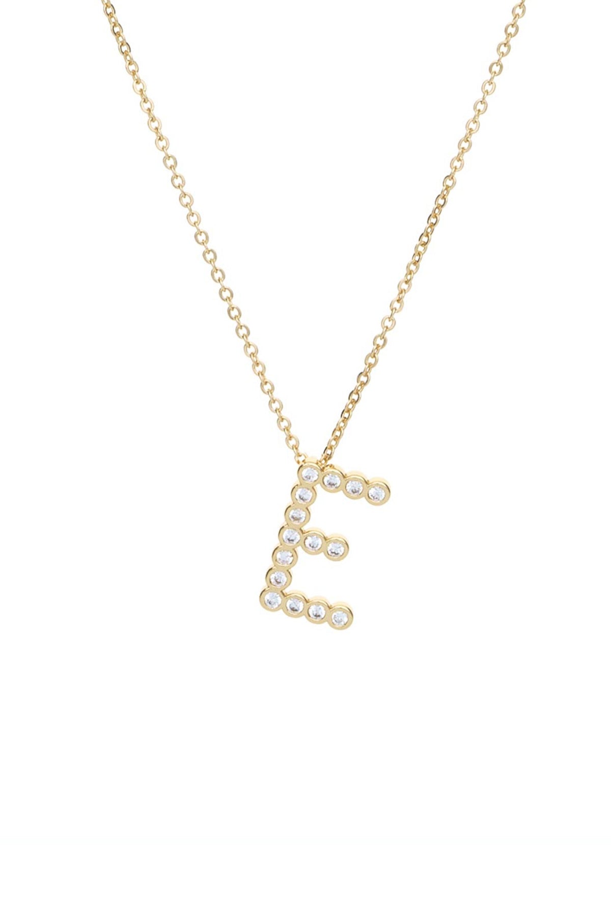 Simple Crystal Initial Necklace - B | Ettika
