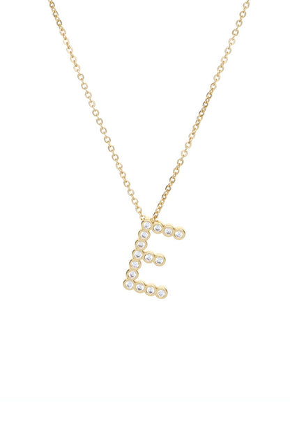 Simple Crystal Initial Necklace - B | Ettika