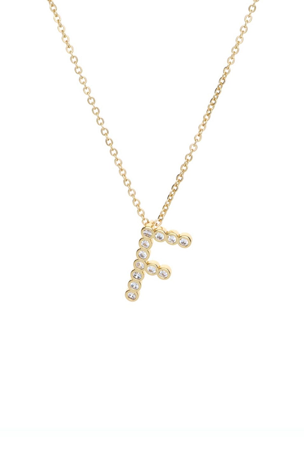 Simple Crystal Initial Necklace - B | Ettika