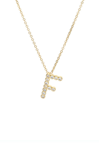 Simple Crystal Initial Necklace - B | Ettika