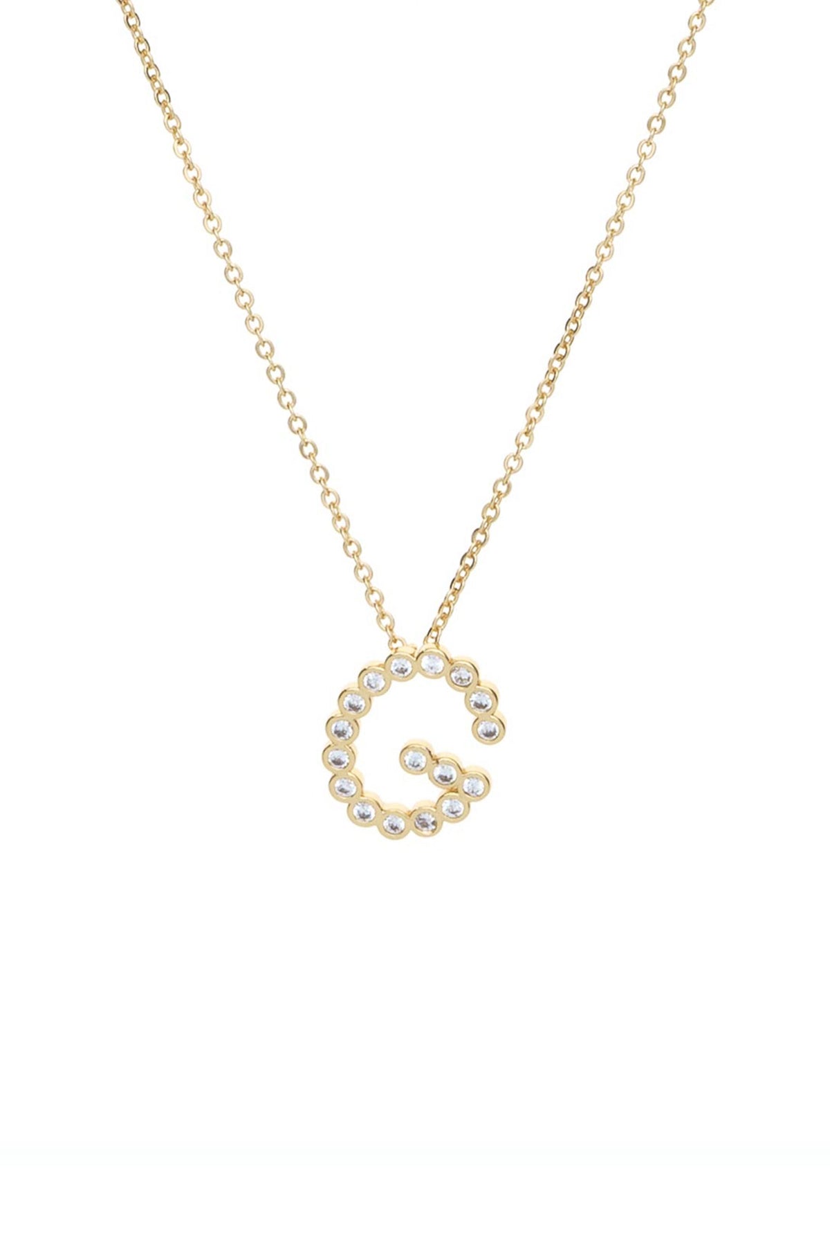 Simple Crystal Initial Necklace - B | Ettika