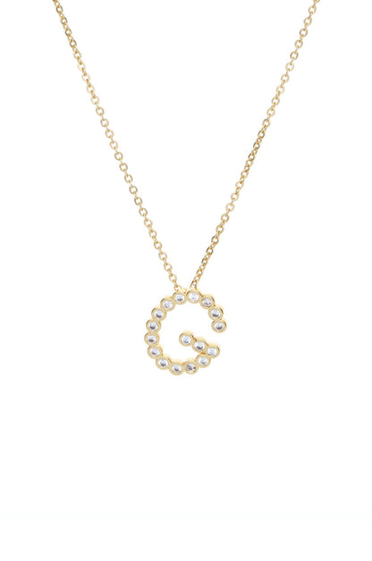 Simple Crystal Initial Necklace - B | Ettika