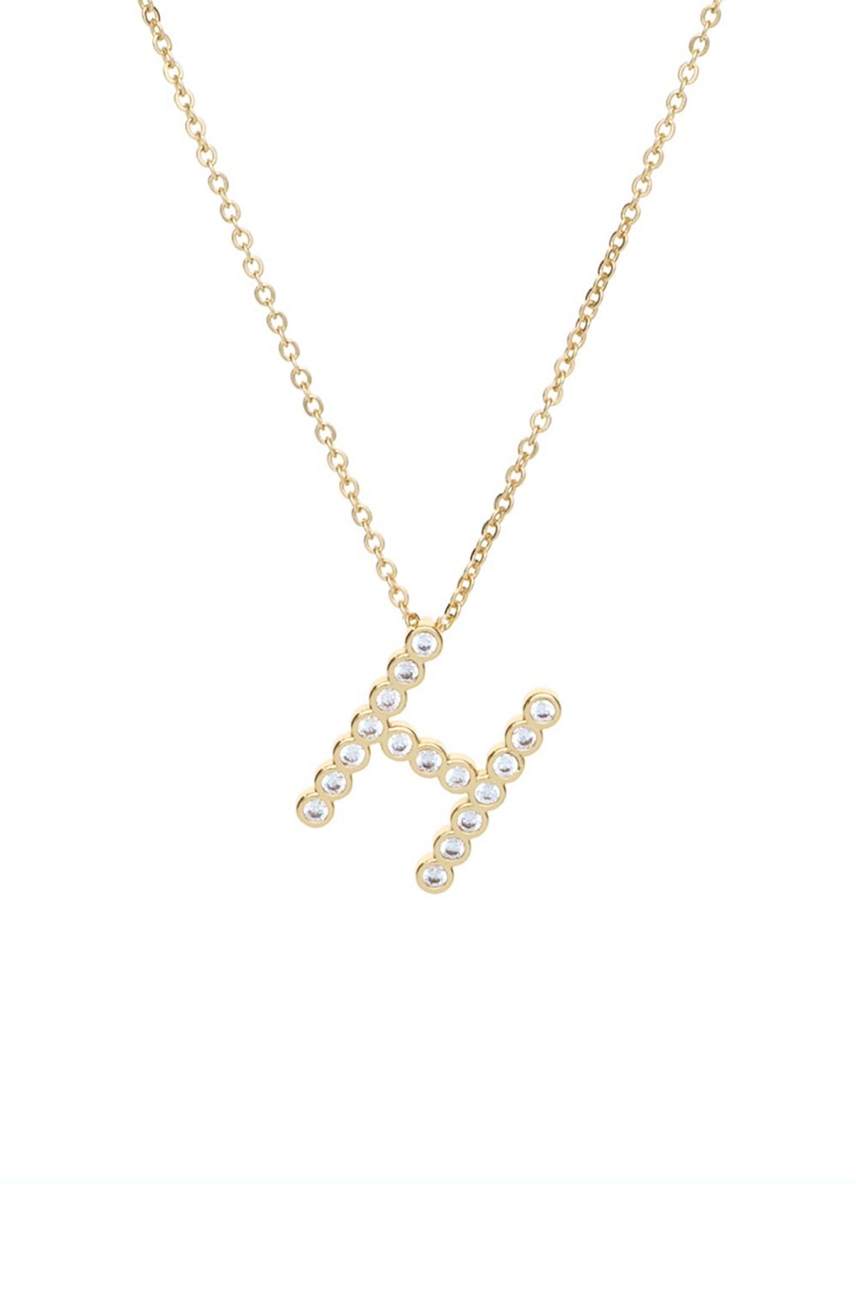Simple Crystal Initial Necklace - B | Ettika