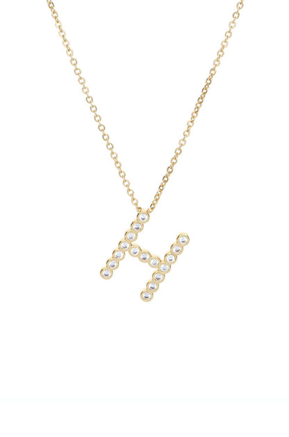 Simple Crystal Initial Necklace - B | Ettika