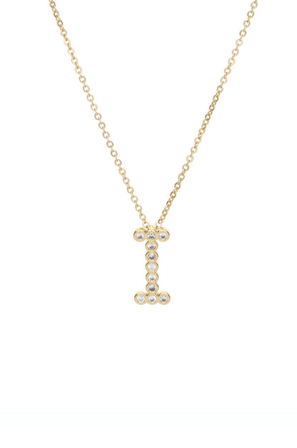 Simple Crystal Initial Necklace - B | Ettika