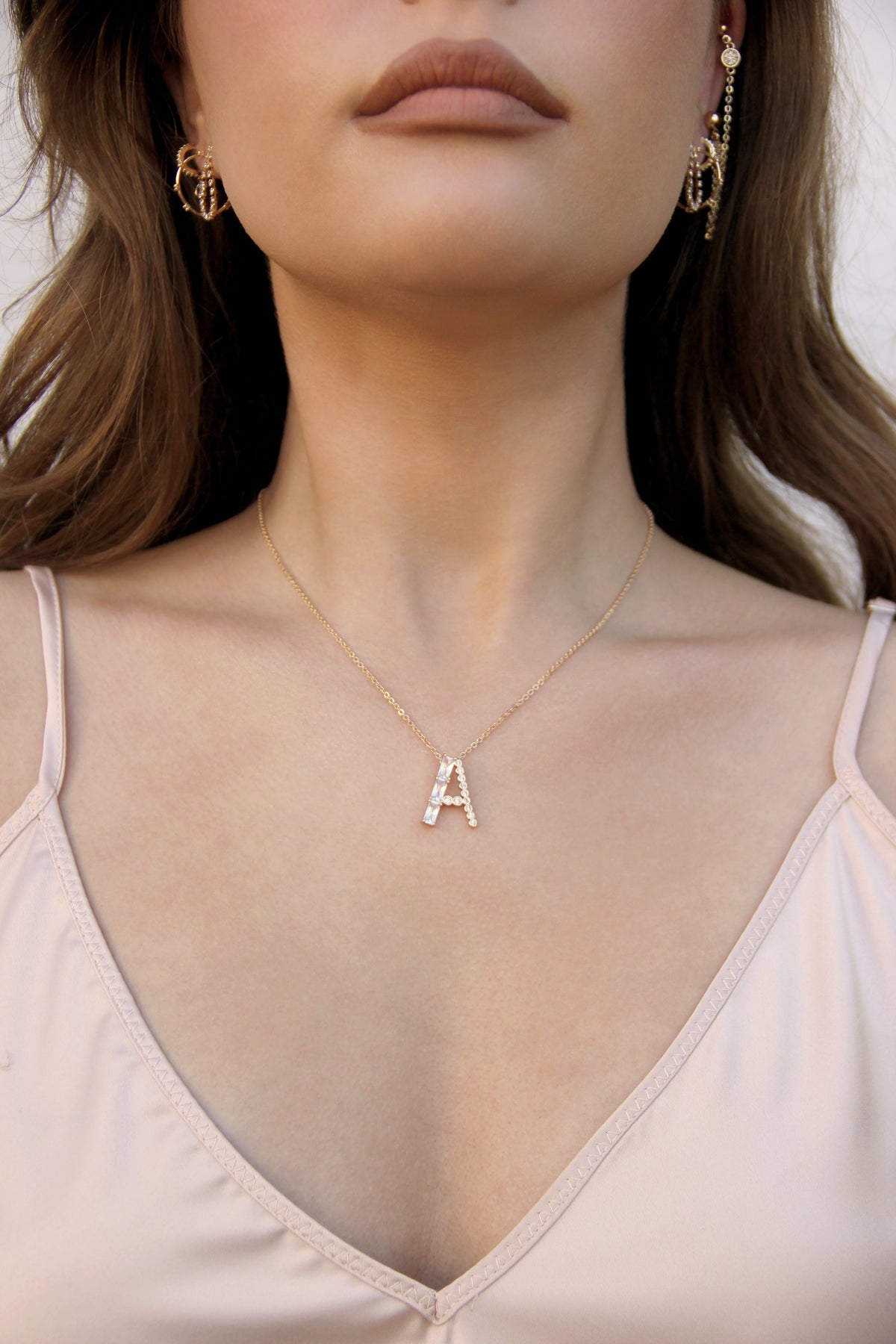 Mixed Crystal Initial Necklace - E | Ettika