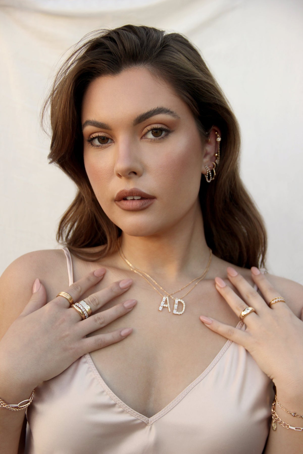 Mixed Crystal Initial Necklace - E | Ettika
