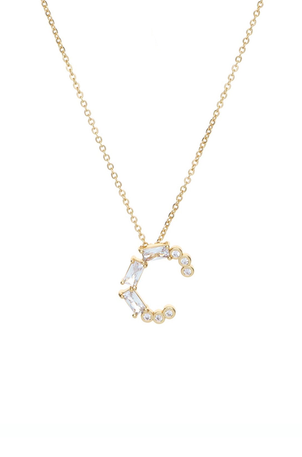 Mixed Crystal Initial Necklace - E | Ettika