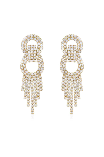 Crystal Gatsby Statement Earrings - Clear Crystals | Ettika