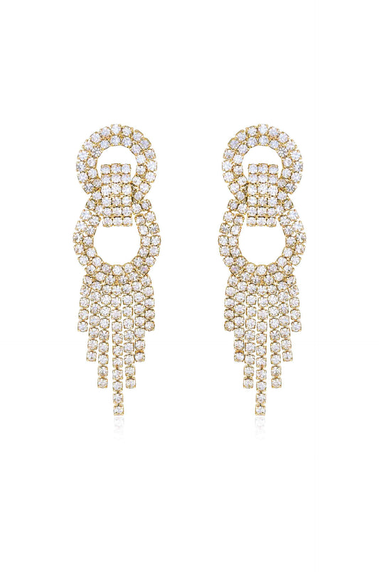 Crystal Gatsby Statement Earrings - Clear Crystals | Ettika