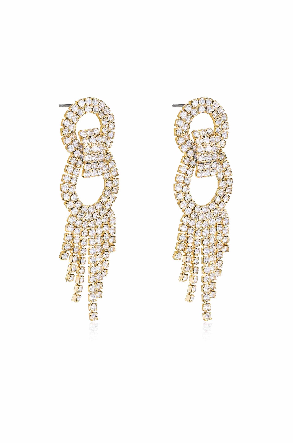 Crystal Gatsby Statement Earrings - Clear Crystals | Ettika