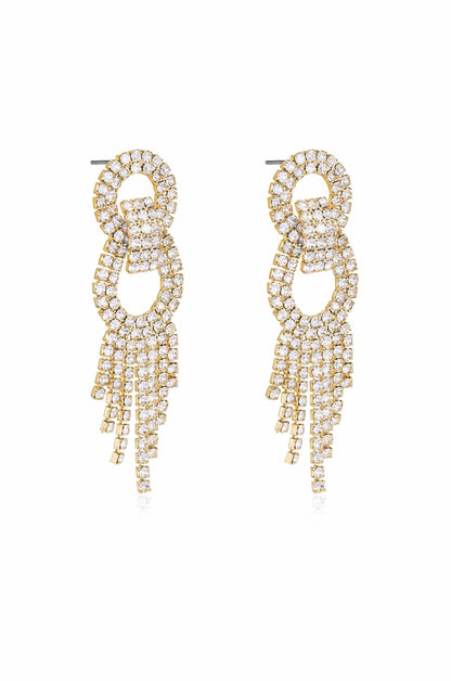 Crystal Gatsby Statement Earrings - Clear Crystals | Ettika