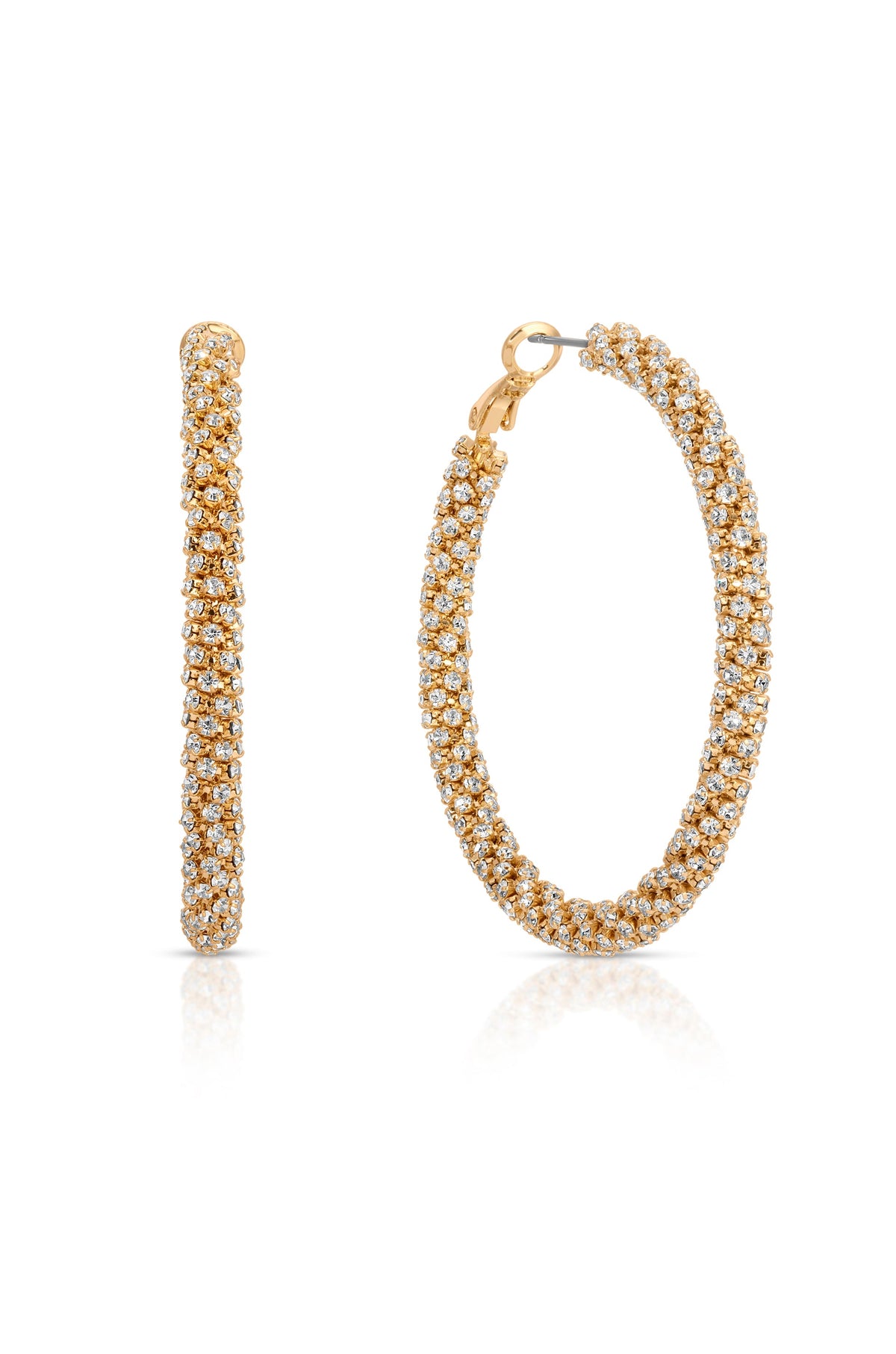 Rope Chain Hoops - Clear Crystals | Ettika
