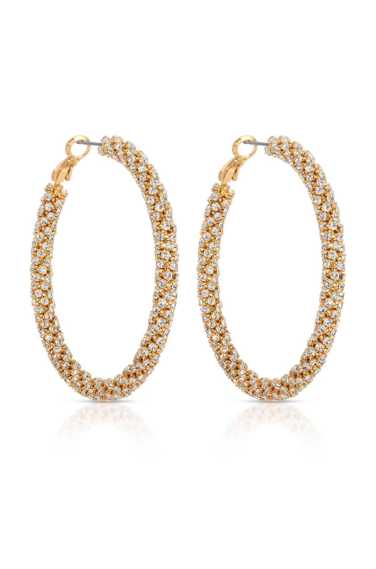 Rope Chain Hoops - Clear Crystals | Ettika