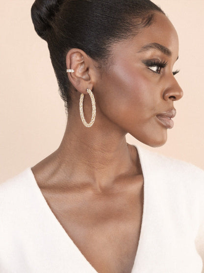 Rope Chain Hoops - Clear Crystals | Ettika