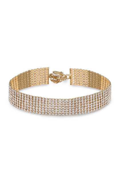 Tinsel Town Anklet - Clear Crystal with 18k Gold Plating | Ettika