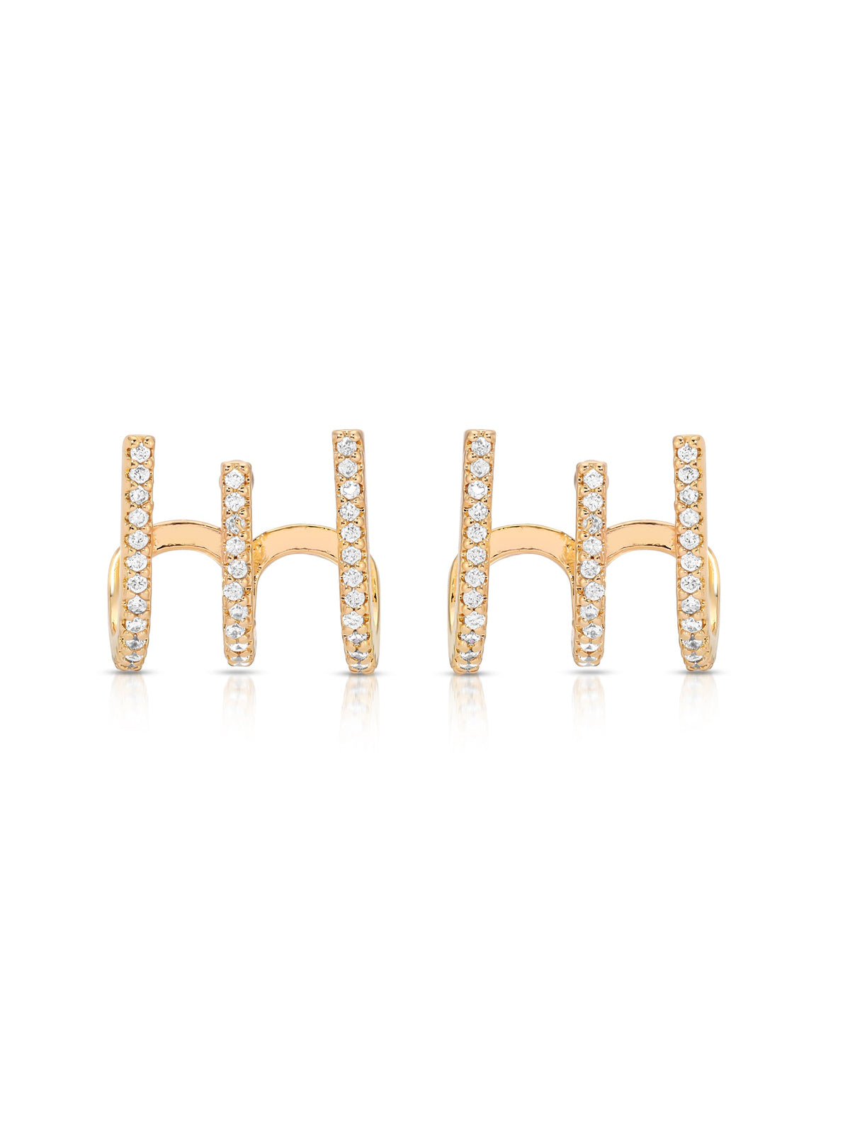 Sparkle Triple Illusion Ear Wrap - 18k Gold Plated | Ettika